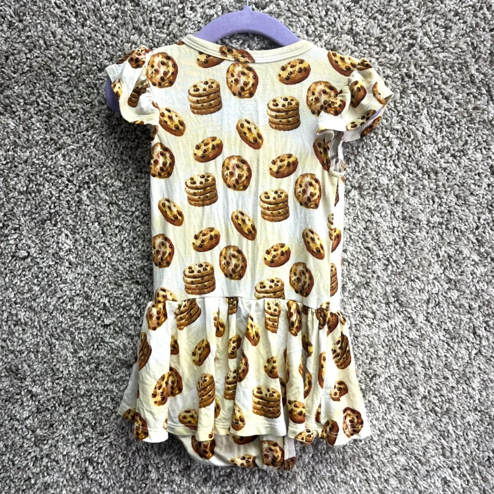 Posh Peanut Chocolate Chip Cookie Bamboo Ruffle Skirted One Piece in Size 18-24M